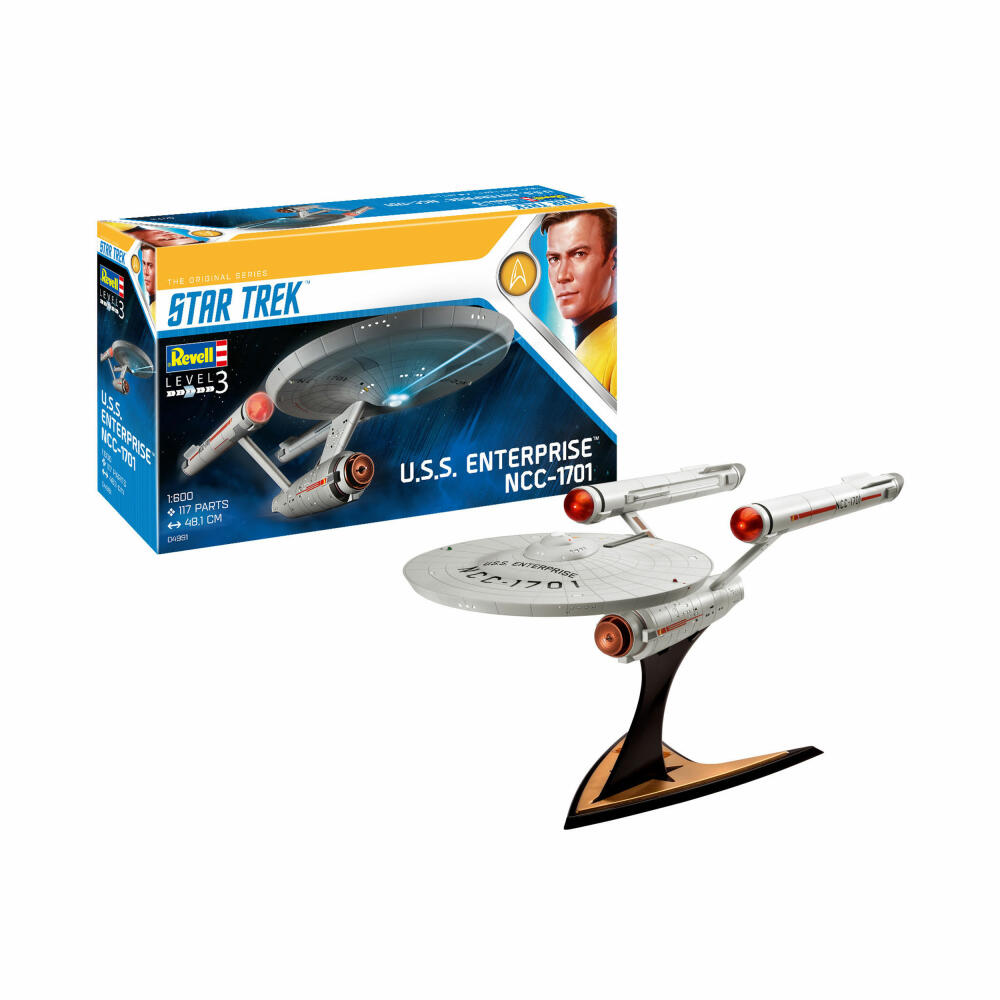Revell Raumfahrt-Modellbausatz U.S.S. Enterprise NCC-1701 (TOS), Raumschiff, Star Trek, 117 Teile, 1:600, 04991