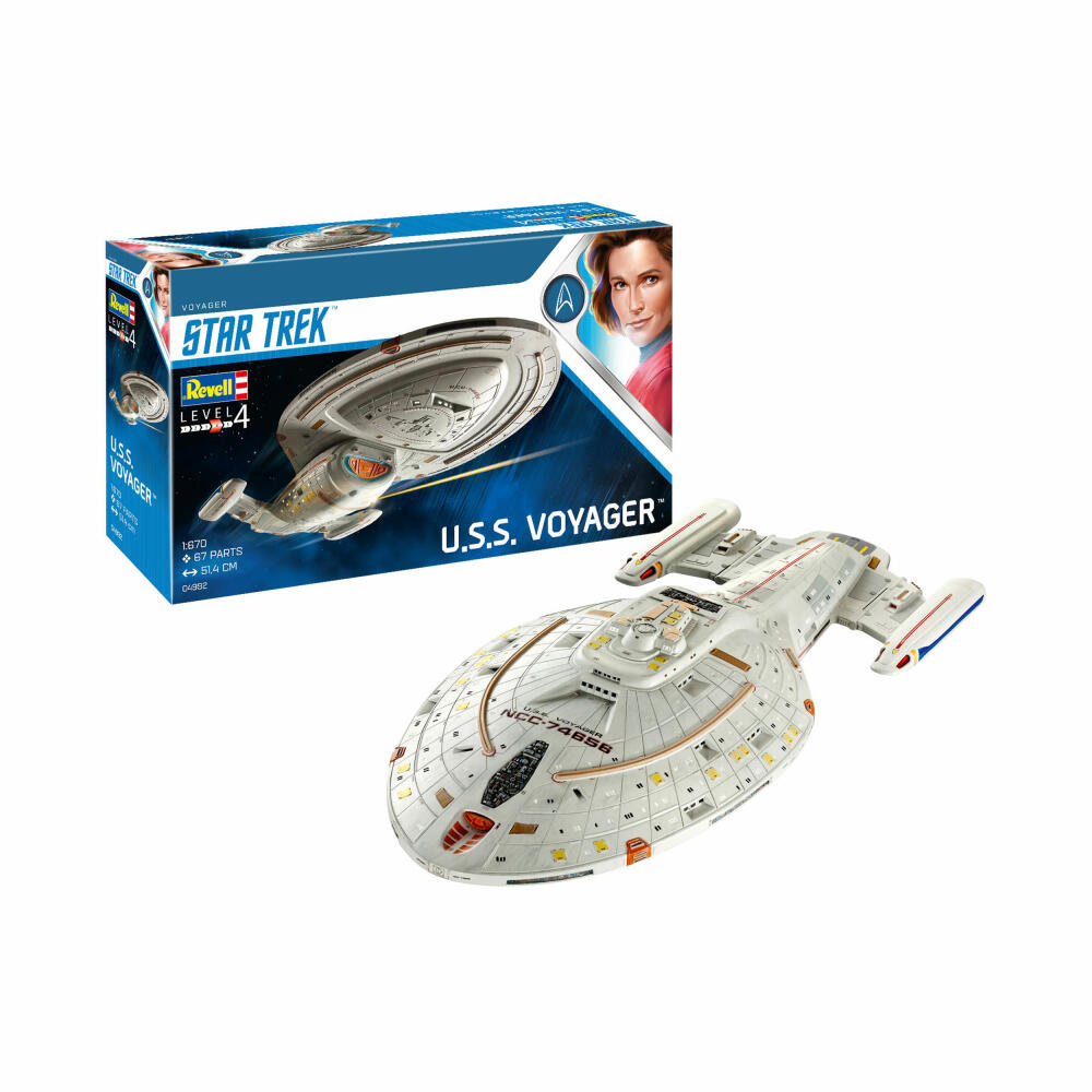 Revell Raumfahrt-Modellbausatz U.S.S. Voyager, Raumschiff, Star Trek, 67 Teile, 1:670, 04992