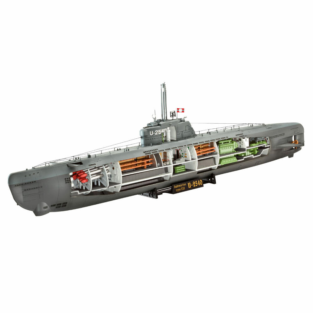 Revell Schiff-Modellbausatz Deutsches U-Boot Typ XXI mit Interieur, 50 Teile, 1:144, 05078