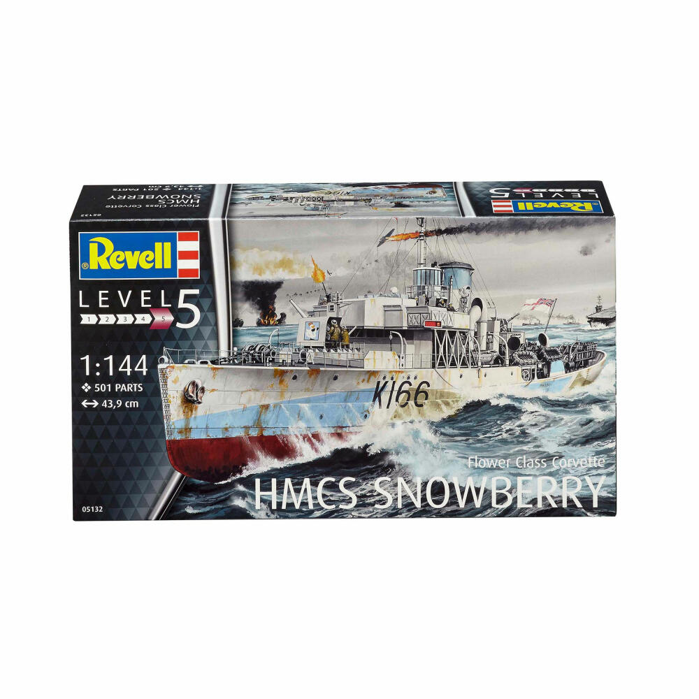 Revell Schiff-Modellbausatz Flower Class Corvette HMCS Snowberry, Korvette, 501 Teile, 1:144, 05132