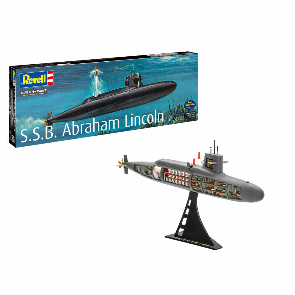 Revell Schiff-Modellbausatz S.S.B. Abraham Lincoln with Interior, U-Boot, 158 Teile, 1:253, 05185