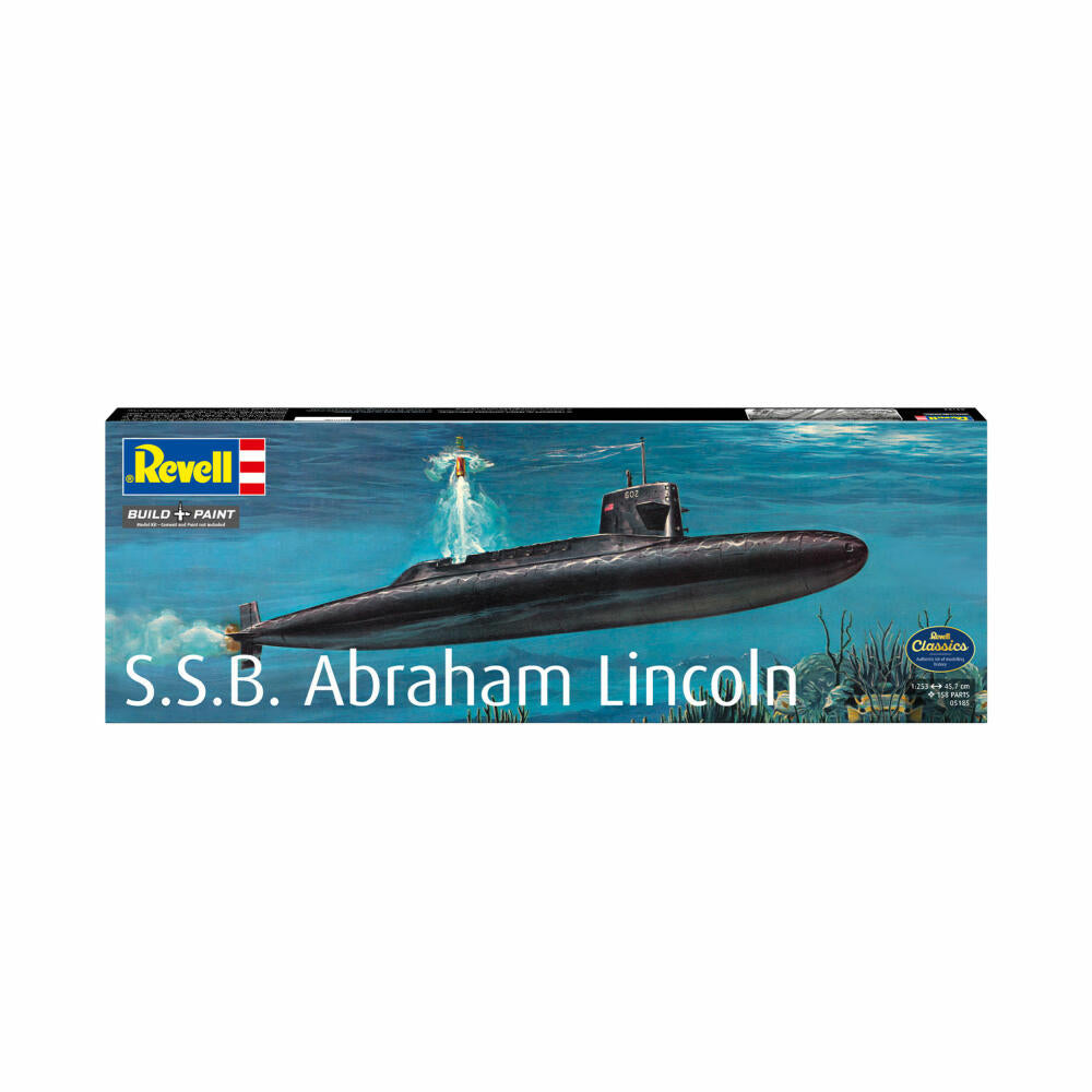 Revell Schiff-Modellbausatz S.S.B. Abraham Lincoln with Interior, U-Boot, 158 Teile, 1:253, 05185