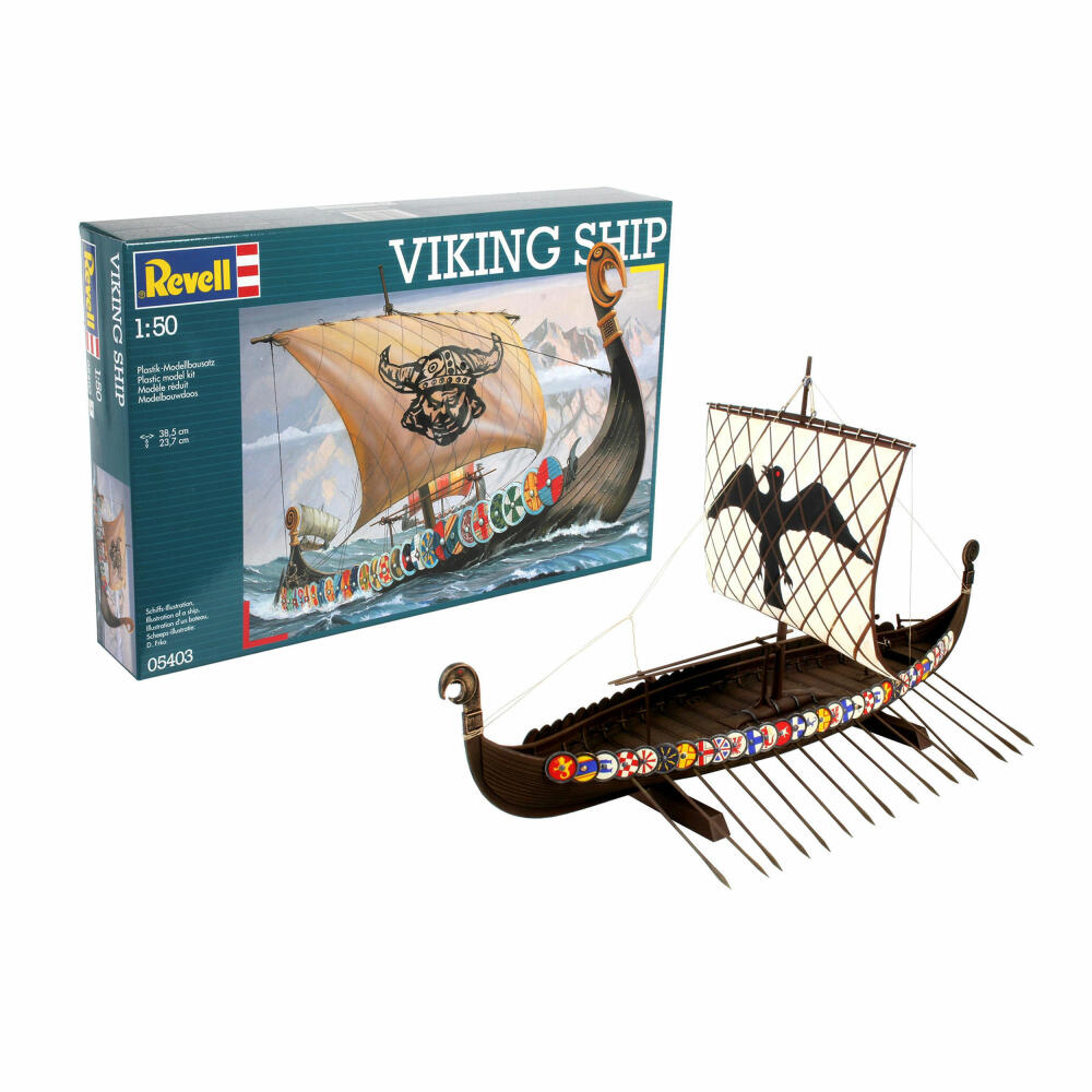 Revell Schiff-Modellbausatz Viking Ship, Wikinger-Langboot, 131 Teile, 1:50, 05403