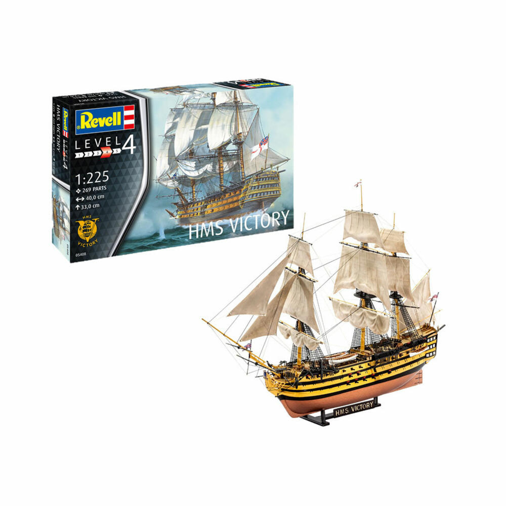 Revell Schiff-Modellbausatz H.M.S. Victory, Segelschiff, Schlachtschiff, 269 Teile, 1:225, 05408