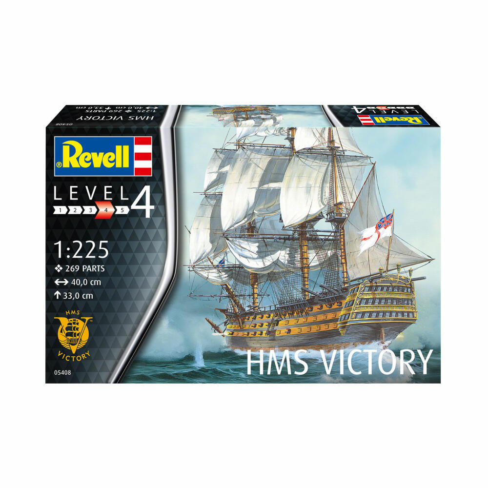 Revell Schiff-Modellbausatz H.M.S. Victory, Segelschiff, Schlachtschiff, 269 Teile, 1:225, 05408