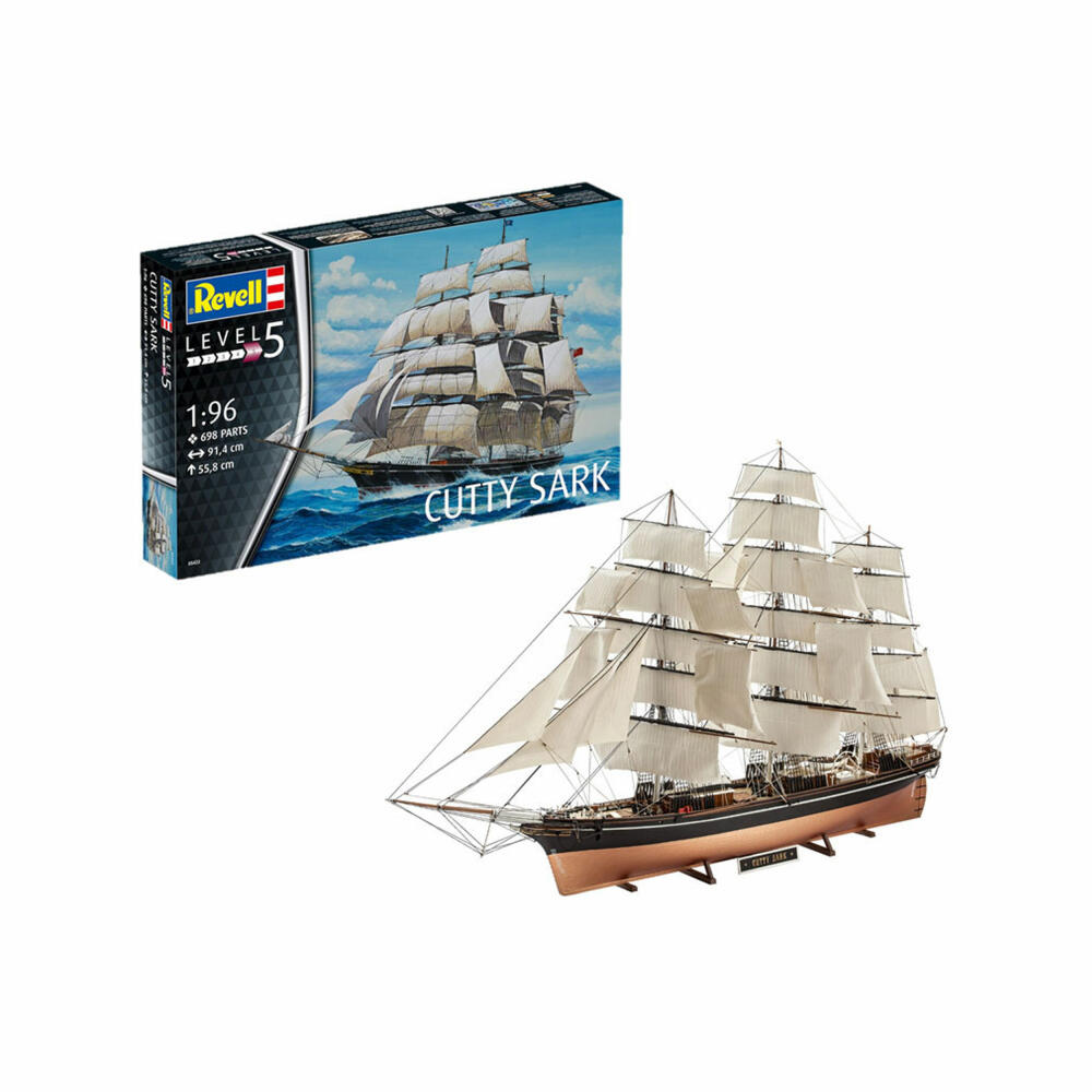 Revell Schiff-Modellbausatz Cutty Sark, Klipper, 698 Teile, 1:96, 05422
