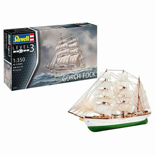 Revell Schiff-Modellbausatz Gorch Fock, Ausbildungsschiff, Segelschiff, 75 Teile, 1:350, 05432