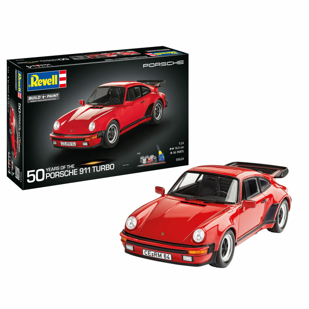 Revell Fahrzeug-Modell-Set Geschenkset 50 Years of the Porsche 911 Turbo, Auto, 86 Teile, 1:24, 05634