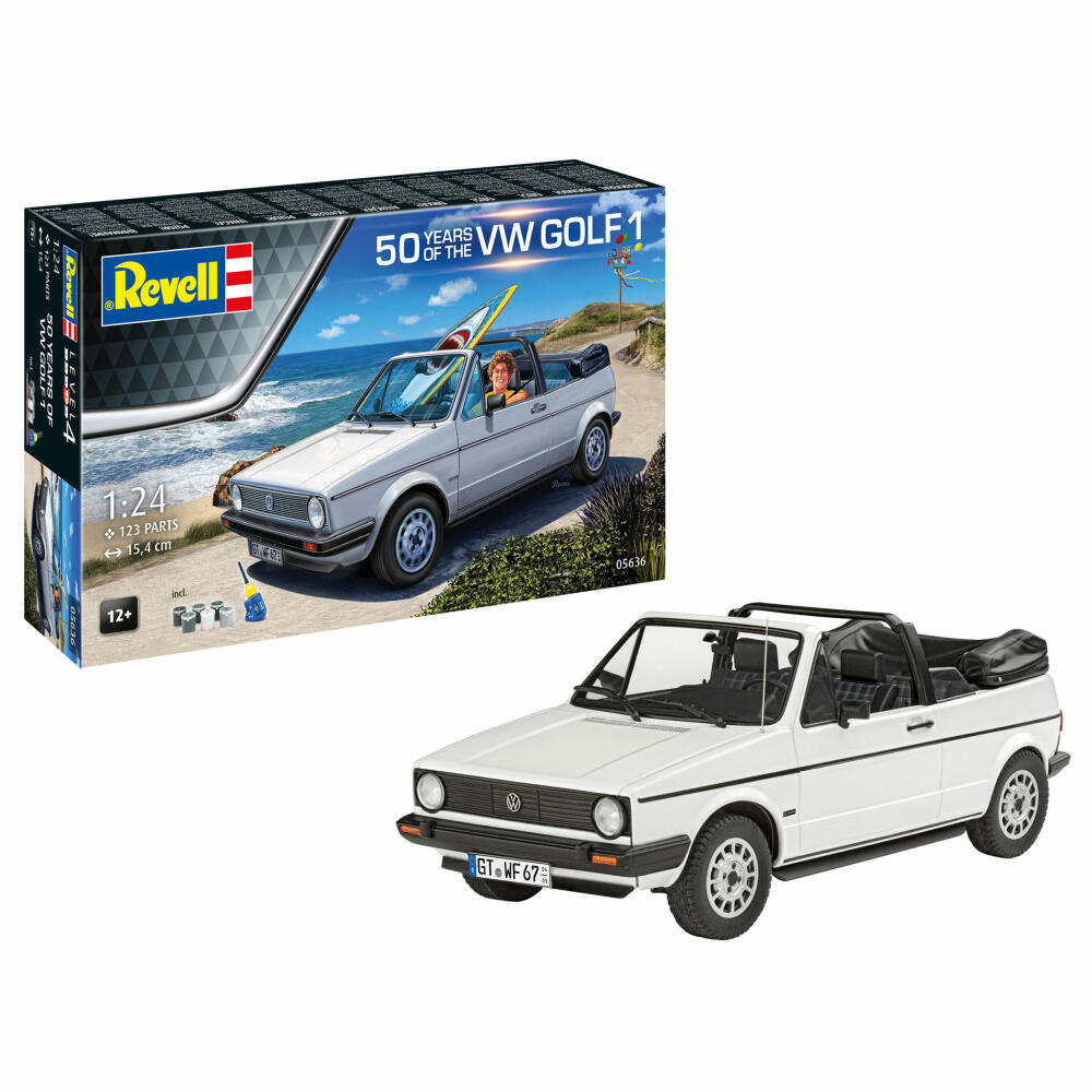 Revell Fahrzeug-Modell-Set Geschenkset 50 Years of the VW Golf 1, Auto, 123 Teile, 1:24, 05636