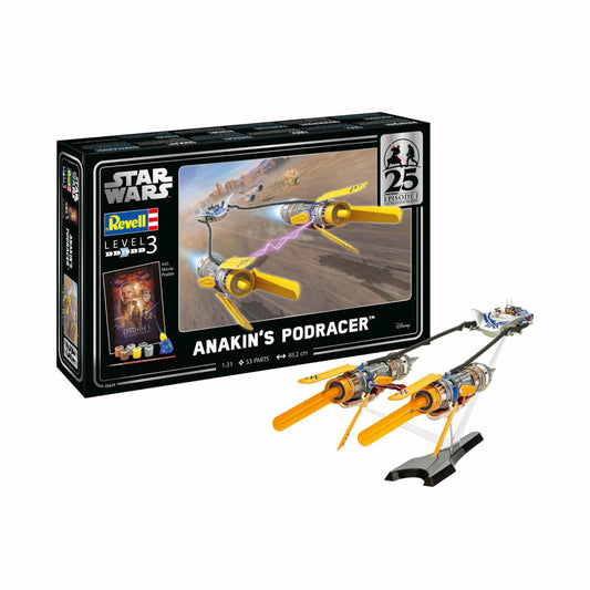 Revell Star Wars Modellbausatz Geschenkset Anakins Podracer 25th Anniversary, 53 Teile, 1:31, 05639