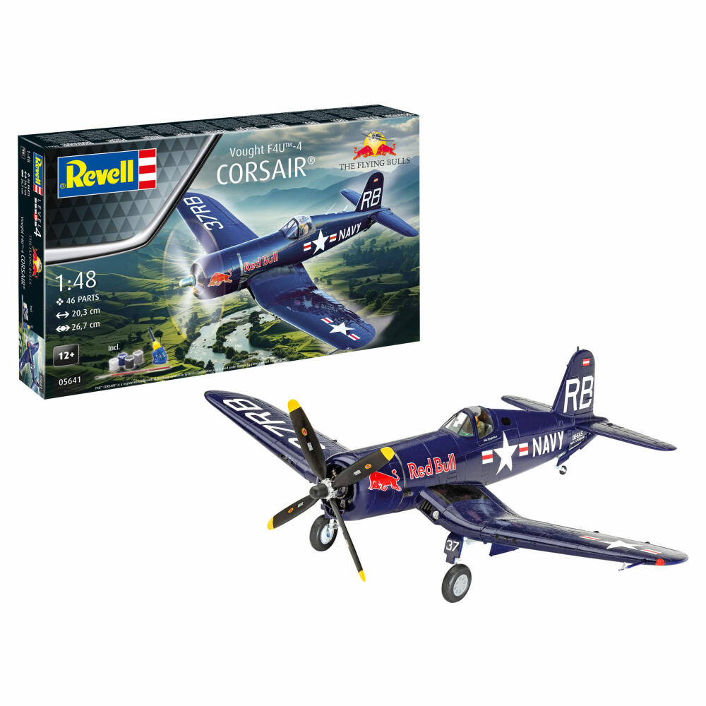 Revell Flugzeug-Modellbausatz Geschenkset Flying Bulls Vought F4U-4 Corsair, 46 Teile, 1:48, 05641