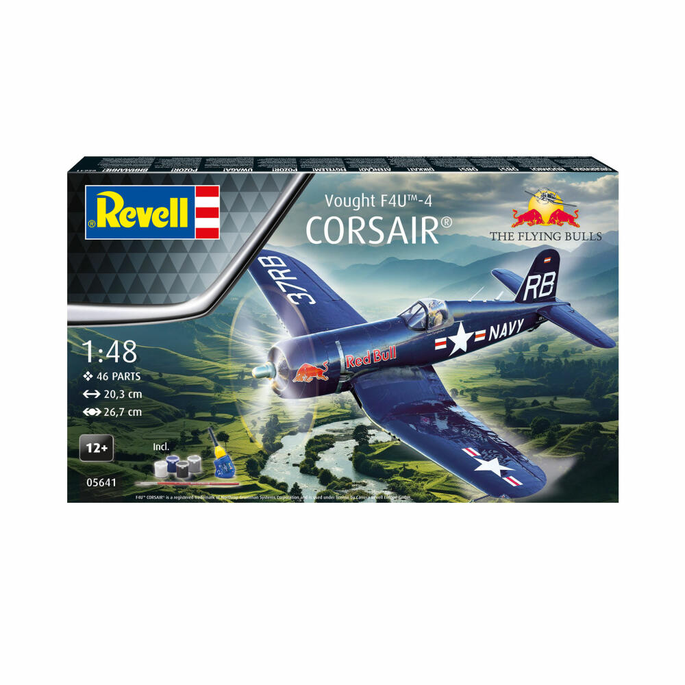 Revell Flugzeug-Modellbausatz Geschenkset Flying Bulls Vought F4U-4 Corsair, 46 Teile, 1:48, 05641