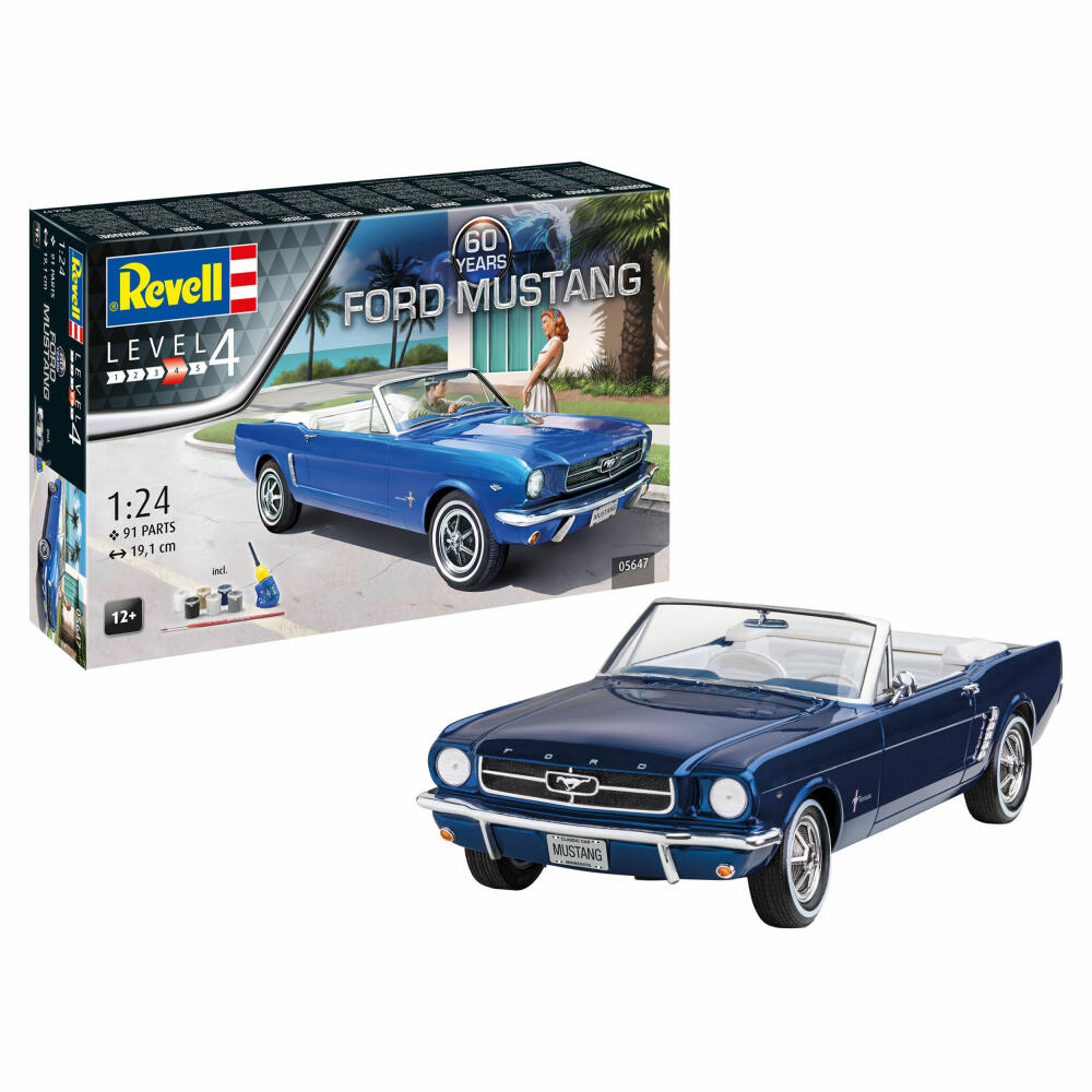 Revell Fahrzeug-Modellbausatz Geschenkset 60th Anniversary of Ford Mustang, 91 Teile, 1:24, 05647