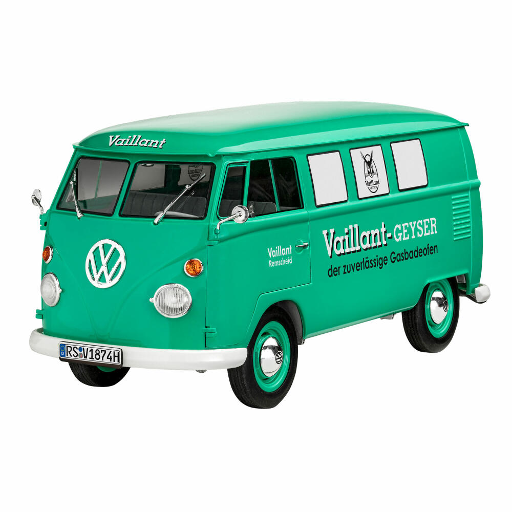 Revell Fahrzeug-Modellbausatz Geschenkset VW T1 Bus 50 years of Vaillant, 128 Teile, 1:24, 05648