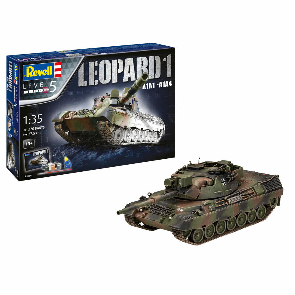 Revell Panzer-Modellbausatz Geschenkset Leopard 1 A1A1 - A1A4, 270 Teile, 1:35, 05656