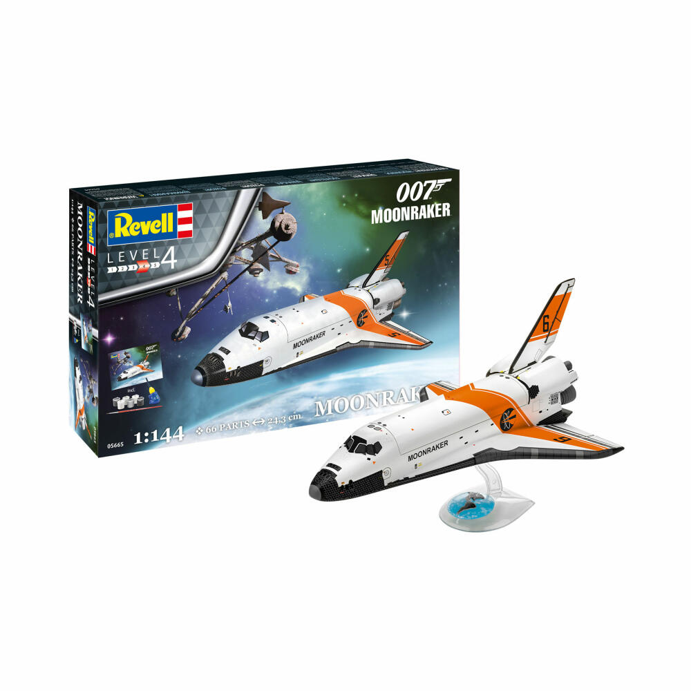 Revell Raumfahrt-Modellbausatz Geschenkset James Bond Moonraker, Space Shuttle, 66 Teile, 1:144, 05665