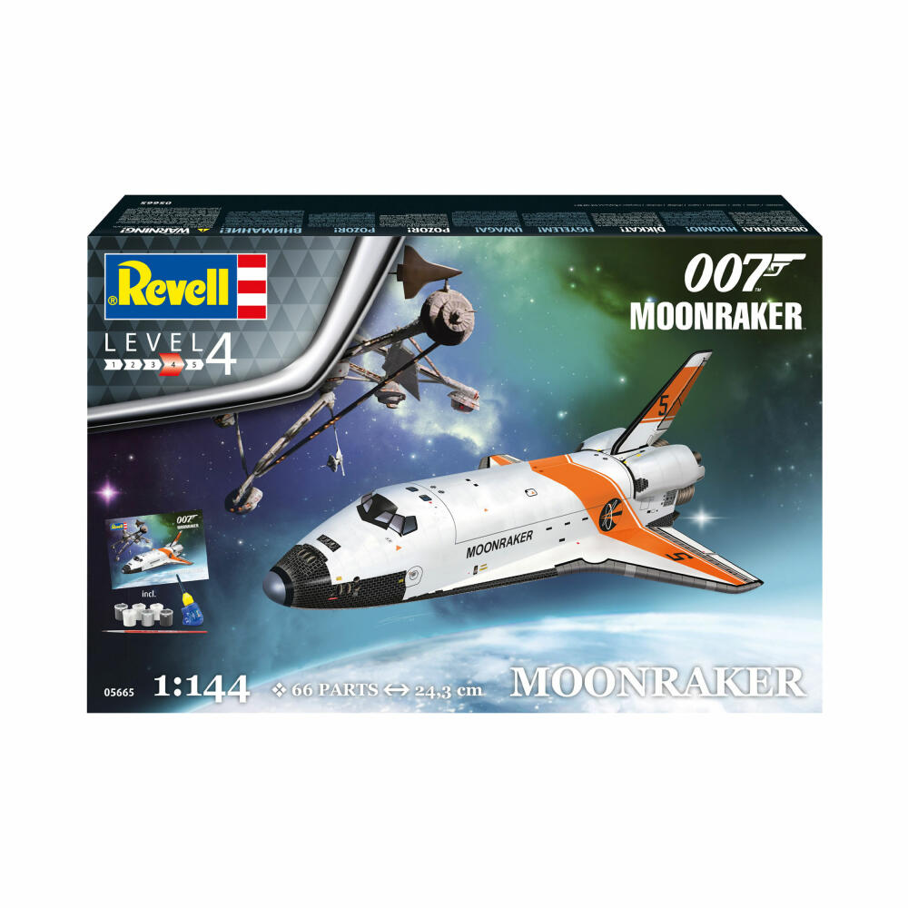Revell Raumfahrt-Modellbausatz Geschenkset James Bond Moonraker, Space Shuttle, 66 Teile, 1:144, 05665