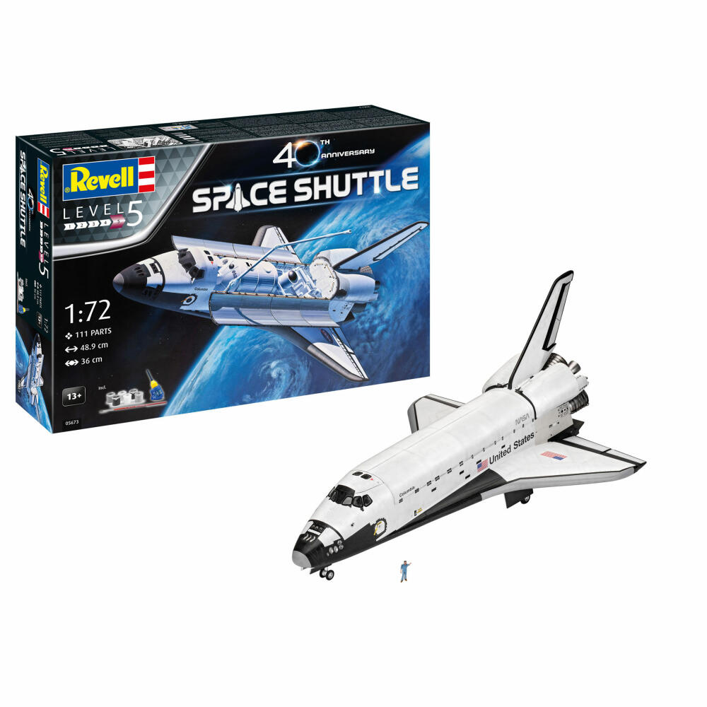 Revell Raumfahrt-Modellbausatz Geschenkset Space Shuttle 40th. Anniversary, 111 Teile, 1:72, 05673