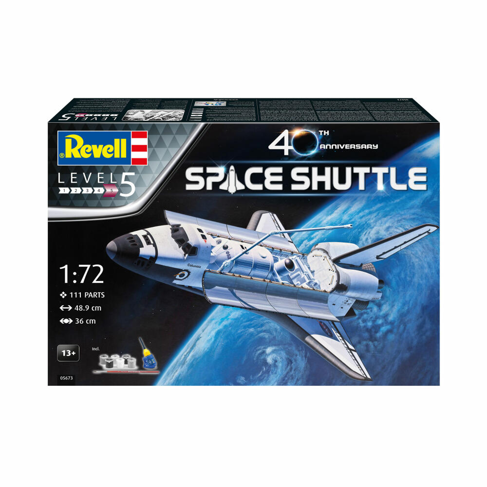 Revell Raumfahrt-Modellbausatz Geschenkset Space Shuttle 40th. Anniversary, 111 Teile, 1:72, 05673