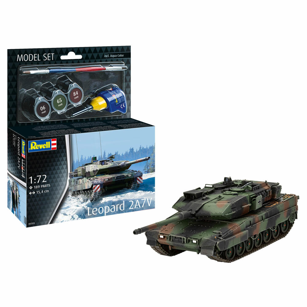 Revell Panzer-Modell-Set Leopard 2 A7V, Militär, MBT, 189 Teile, 1:72, 63355