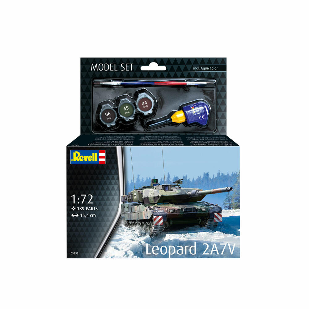 Revell Panzer-Modell-Set Leopard 2 A7V, Militär, MBT, 189 Teile, 1:72, 63355