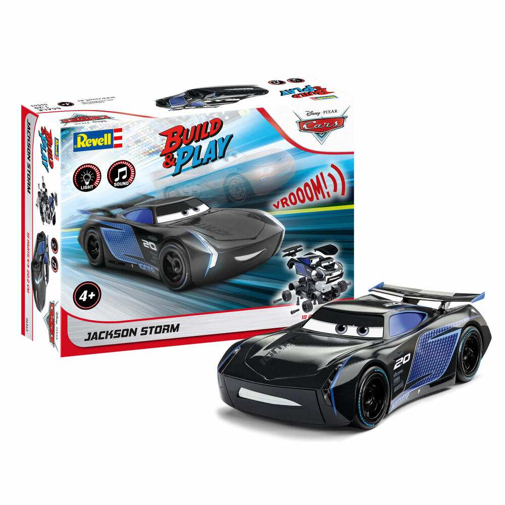 Revell Steckbausatz  Disney Cars Jackson Storm Auto mit Licht & Sound, 19 Teile, 1:20, 06563