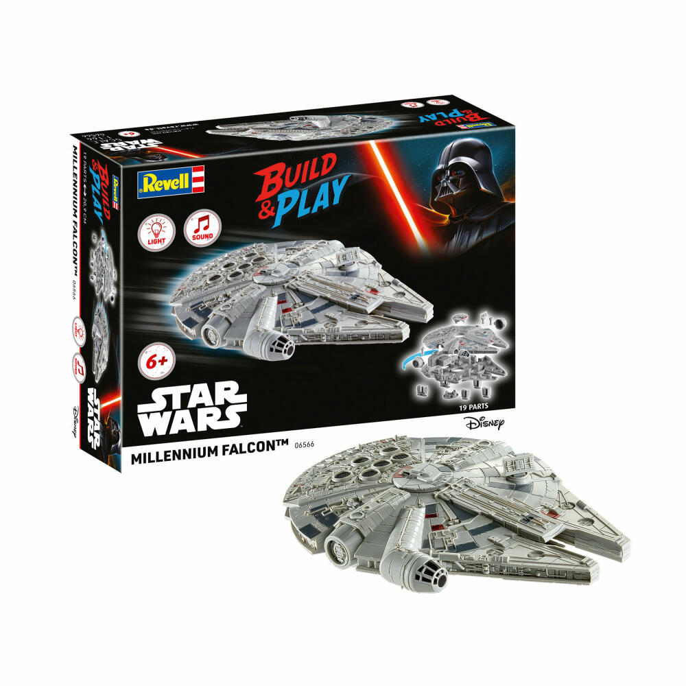 Revell Steckbausatz Star Wars Millennium Falcon Build & Play, 19 Teile, 1:164, 06566