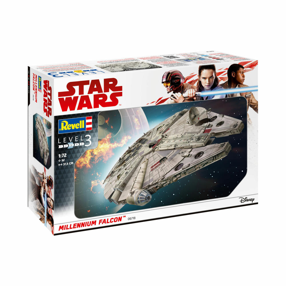 Revell Star Wars Modellbausatz Millennium Falcon, Raumschiff, Falke, 52 Teile, 1:72, 06718