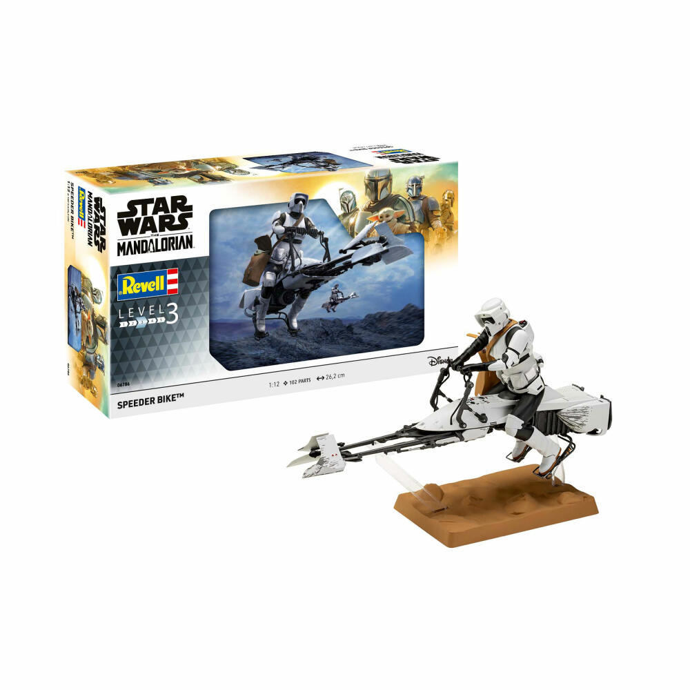 Revell Star Wars Modellbausatz The Mandalorian - Speeder Bike, 102 Teile, 1:12, 06786
