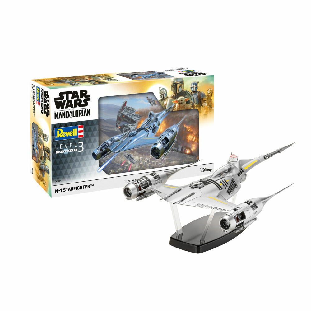 Revell Star Wars Modellbausatz The Mandalorian - N-1 Starfighter, Raumschiff, 77 Teile, 1:24, 06787