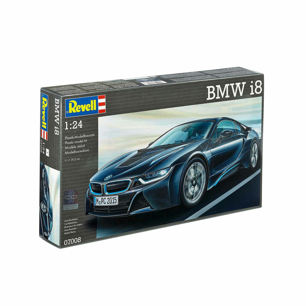 Revell Fahrzeug-Modellbausatz BMW i8, Auto, 131 Teile, 1:24, 07008