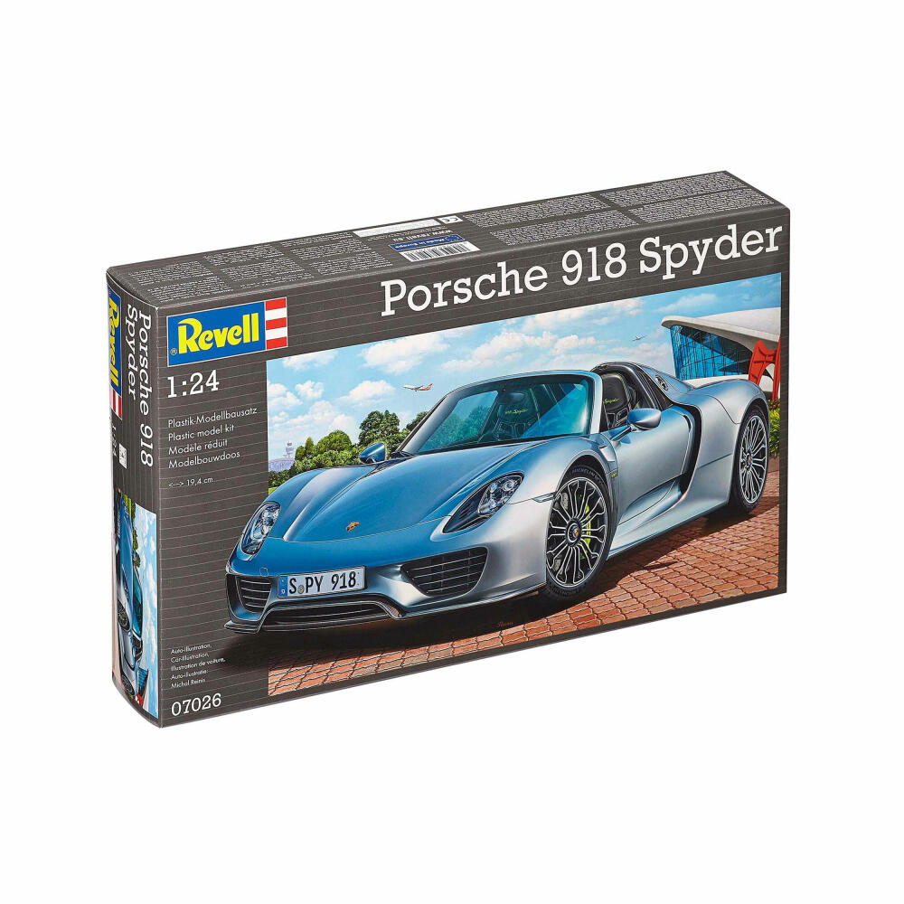 Revell Fahrzeug-Modellbausatz Porsche 918 Spyder, Auto, 129 Teile, 1:24, 07026