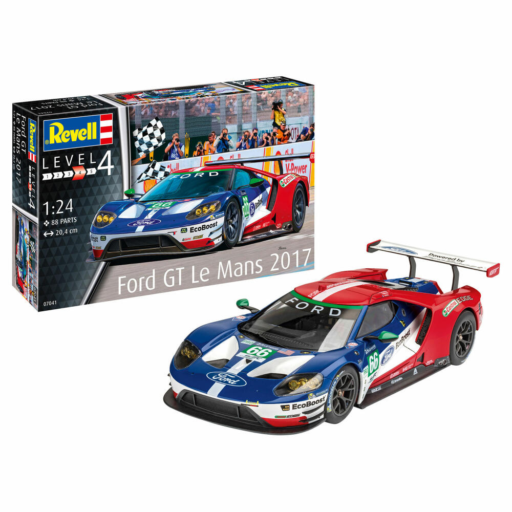 Revell Fahrzeug-Modellbausatz Ford GT Le Mans 2017, Auto, 88 Teile, 1:24, 07041
