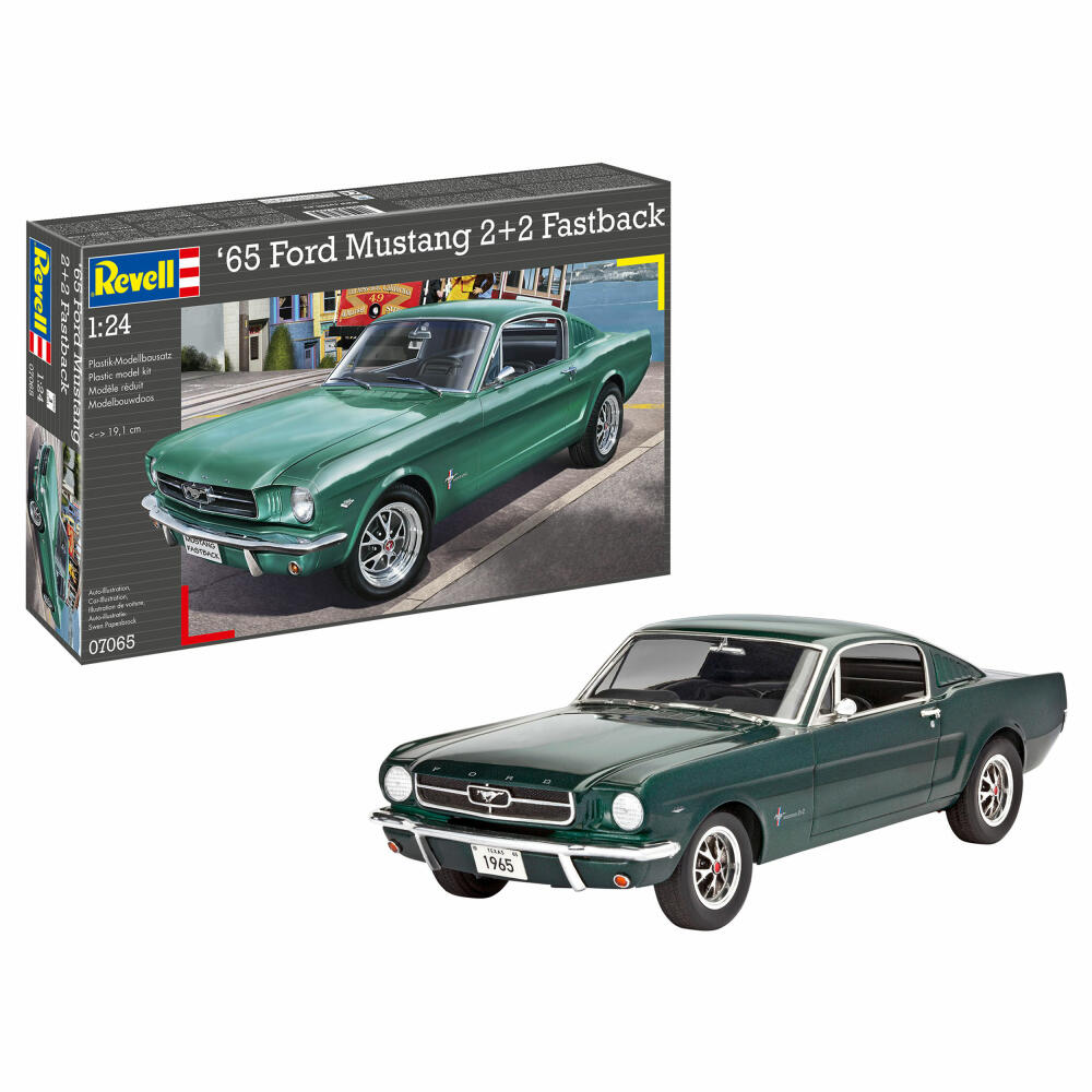 Revell Fahrzeug-Modellbausatz 1965 Ford Mustang 2+2 Fastback, Auto, 82 Teile, 1:24, 07065
