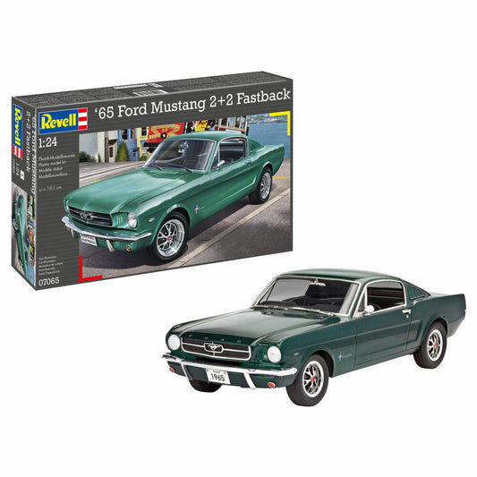 Revell Fahrzeug-Modellbausatz 1965 Ford Mustang 2+2 Fastback, Auto, 82 Teile, 1:24, 07065