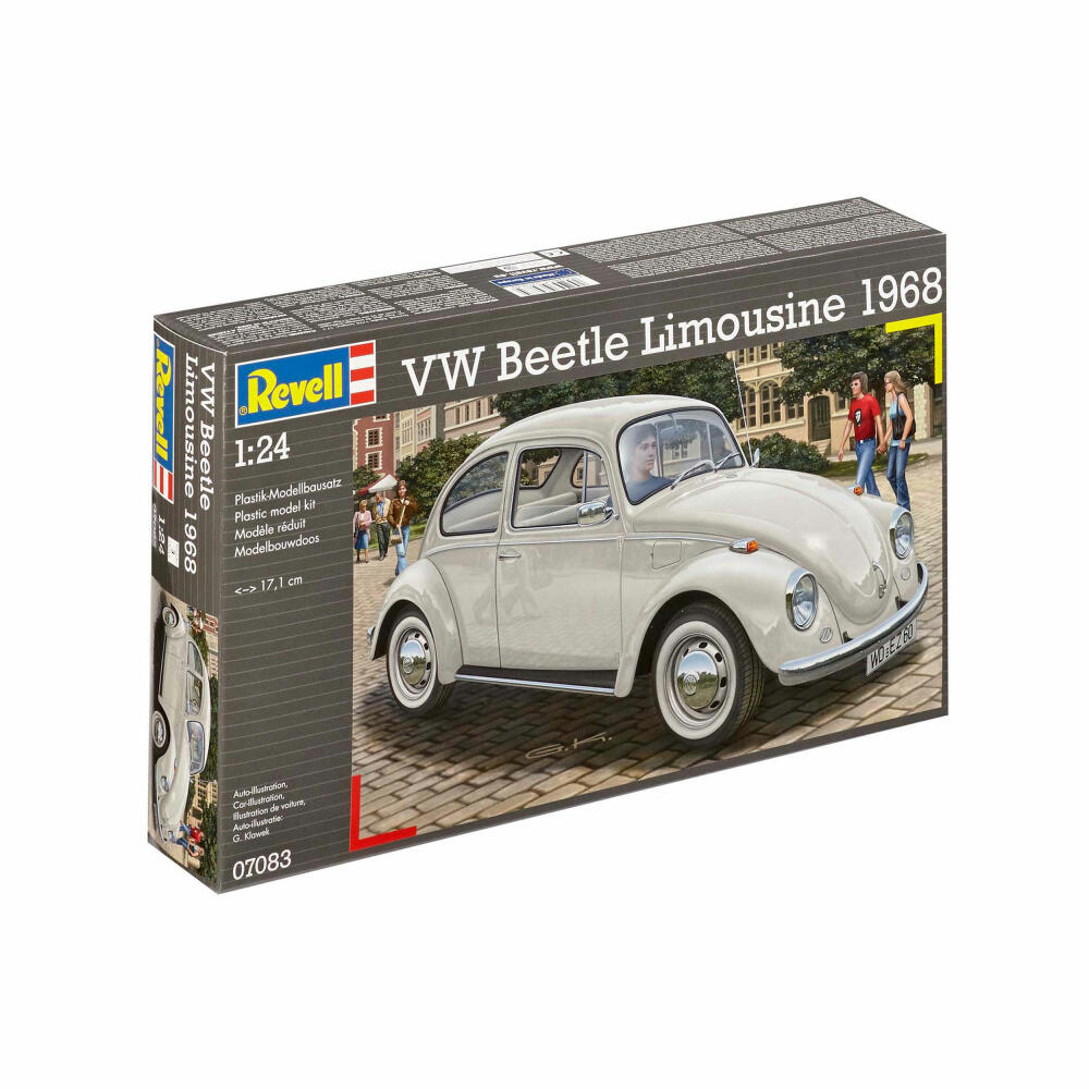 Revell Fahrzeug-Modellbausatz VW Beetle Limousine 1968, Auto, 125 Teile, 1:24, 07083