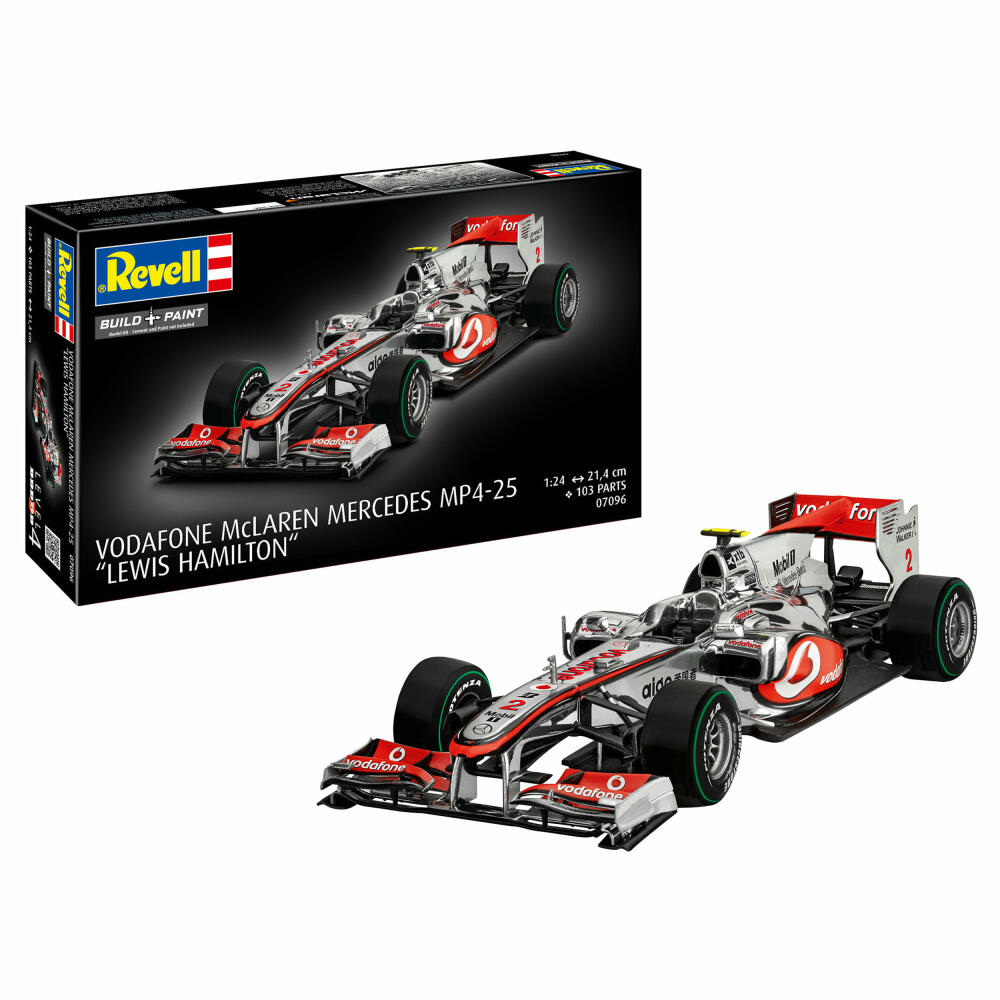 Revell Fahrzeug-Modellbausatz Vodafone McLaren Mercedes MP4-25 Lewis Hamilton, Rennauto, 103 Teile, 1:24, 07096