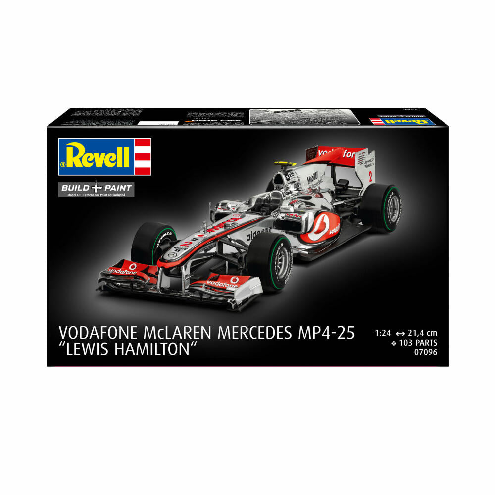 Revell Fahrzeug-Modellbausatz Vodafone McLaren Mercedes MP4-25 Lewis Hamilton, Rennauto, 103 Teile, 1:24, 07096