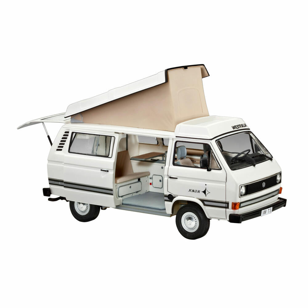 Revell Fahrzeug-Modellbausatz Volkswagen T3 Camper, Campingwagen, 80 Teile, 1:25, 07344