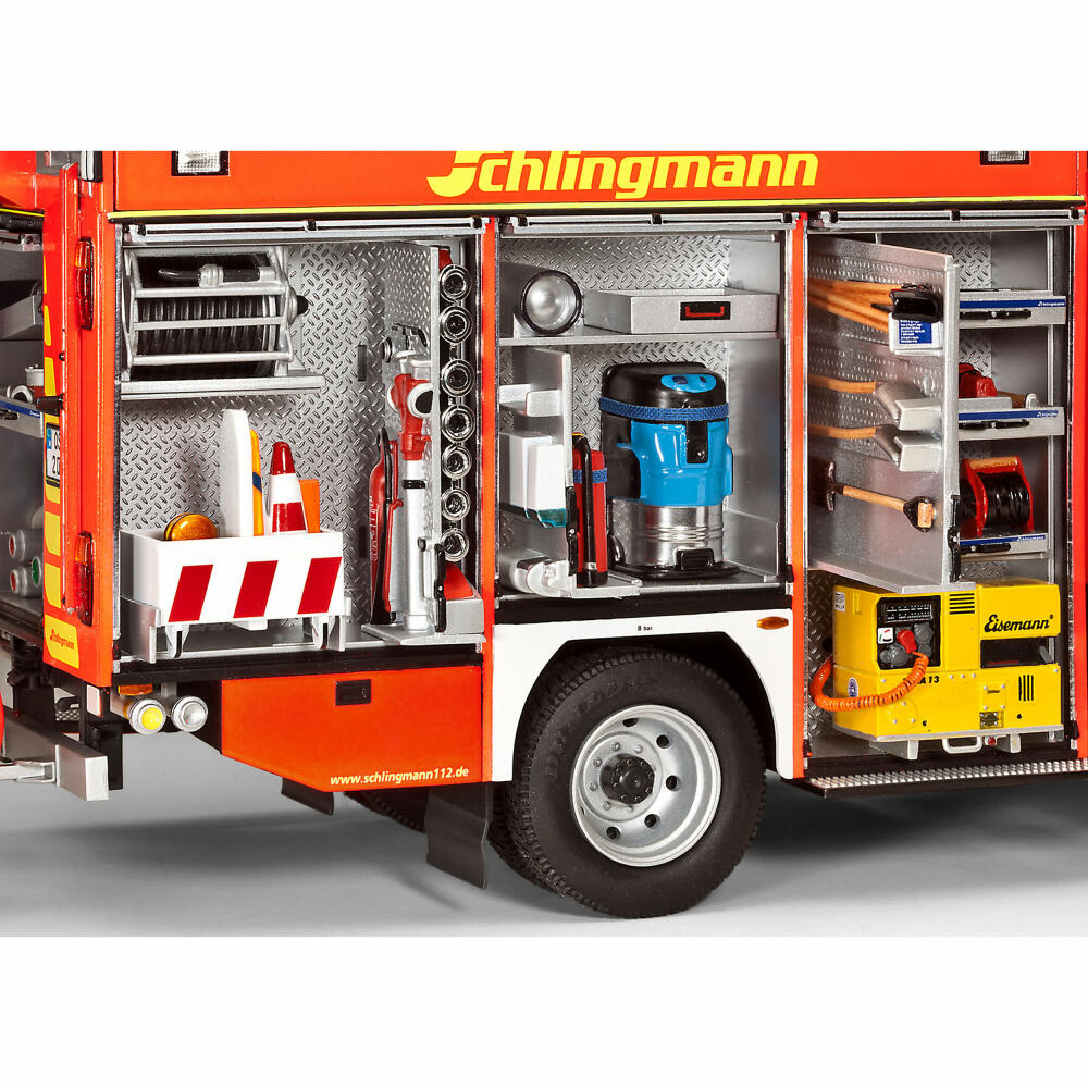 Revell Fahrzeug-Modellbausatz Schlingmann LF 20/16, Feuerwehrauto, 270 Teile, 1:24, 07404