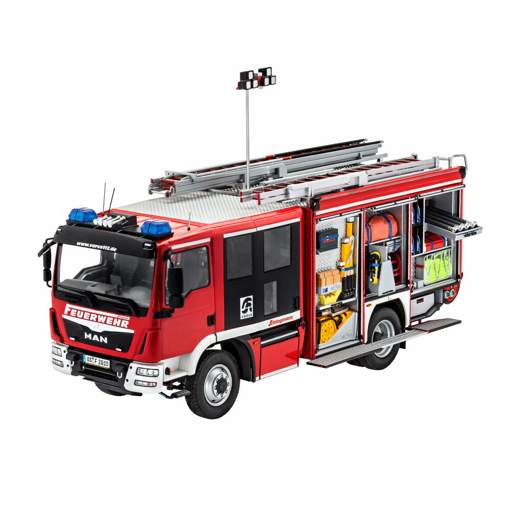 Revell Fahrzeug-Modellbausatz MAN TGM / Schlingmann HLF 20 VARUS 4x4, Feuerwehrauto, 295 Teile, 1:24, 07452