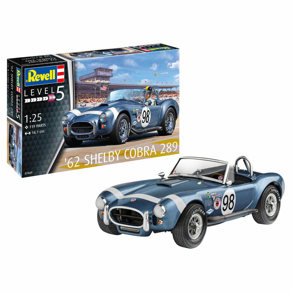 Revell Fahrzeug-Modellbausatz 62 Shelby Cobra 289, Auto, 119 Teile, 1:25, 07669
