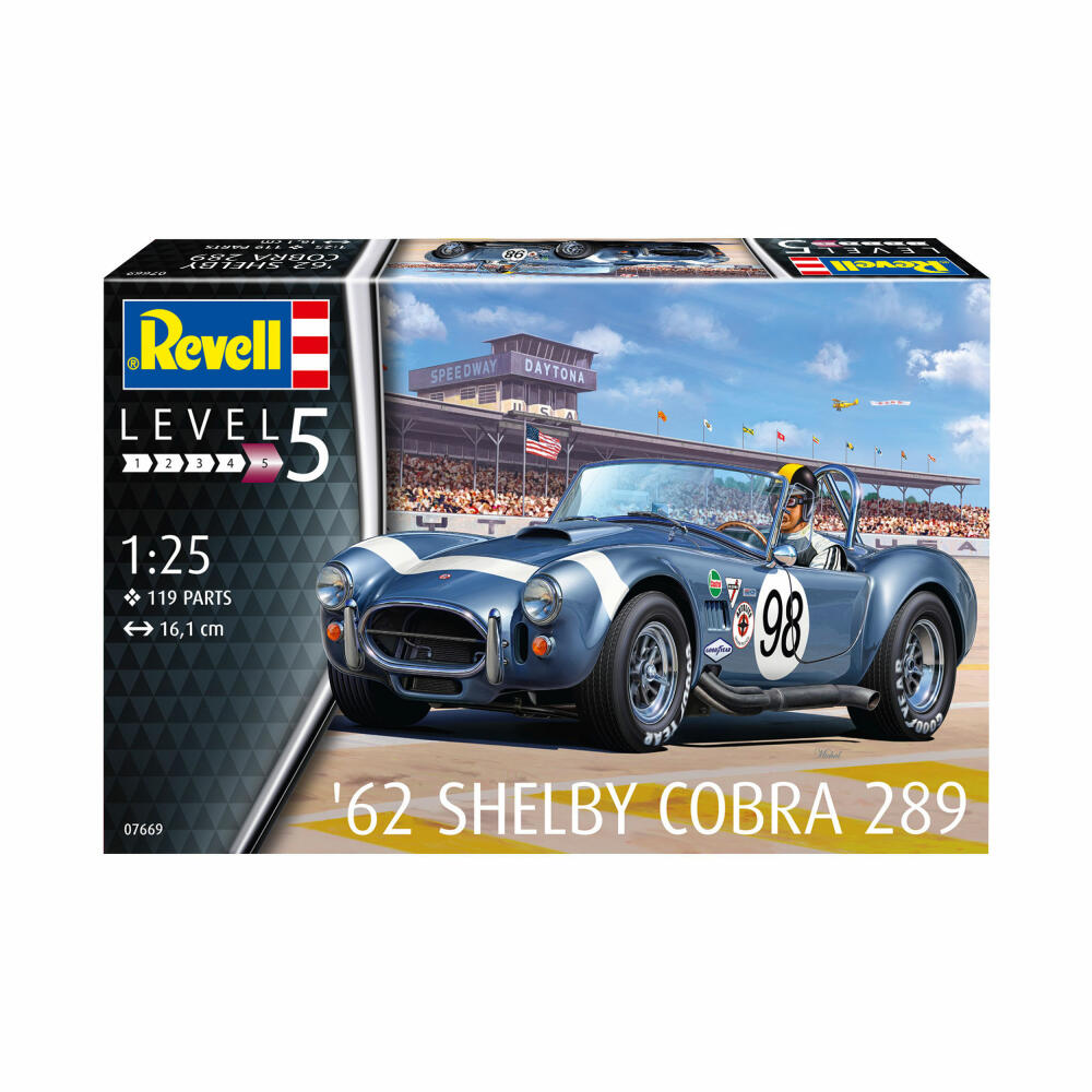 Revell Fahrzeug-Modellbausatz 62 Shelby Cobra 289, Auto, 119 Teile, 1:25, 07669