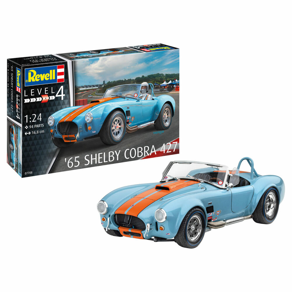 Revell Fahrzeug-Modellbausatz 65 Shelby Cobra 427, Auto, 94 Teile, 1:24, 07708