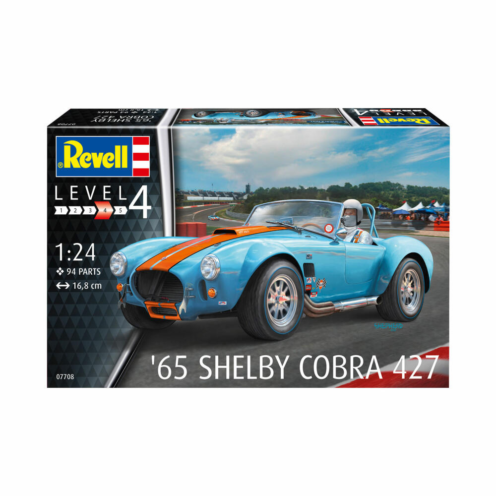Revell Fahrzeug-Modellbausatz 65 Shelby Cobra 427, Auto, 94 Teile, 1:24, 07708