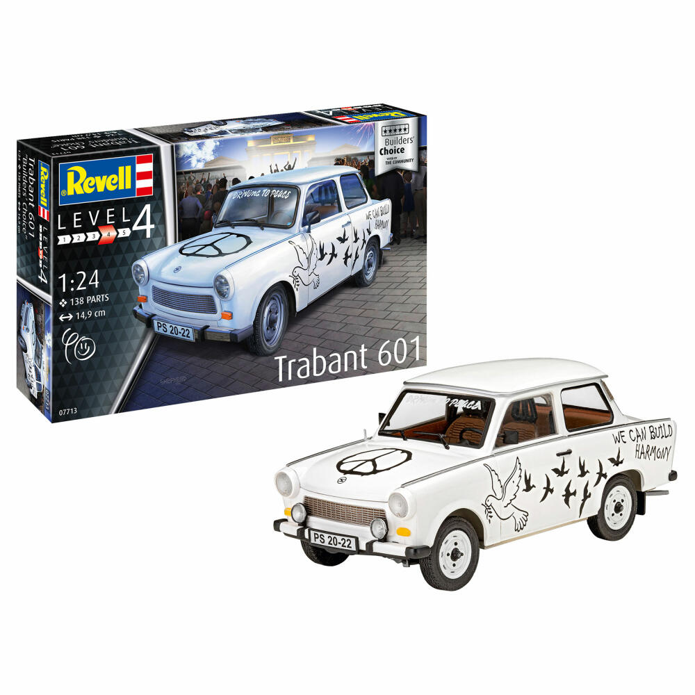 Revell Fahrzeug-Modellbausatz Trabant 601S Builders Choice, Auto, Trabi, 138 Teile, 1:24, 07713