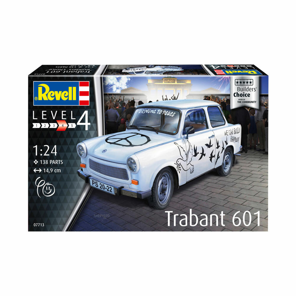 Revell Fahrzeug-Modellbausatz Trabant 601S Builders Choice, Auto, Trabi, 138 Teile, 1:24, 07713