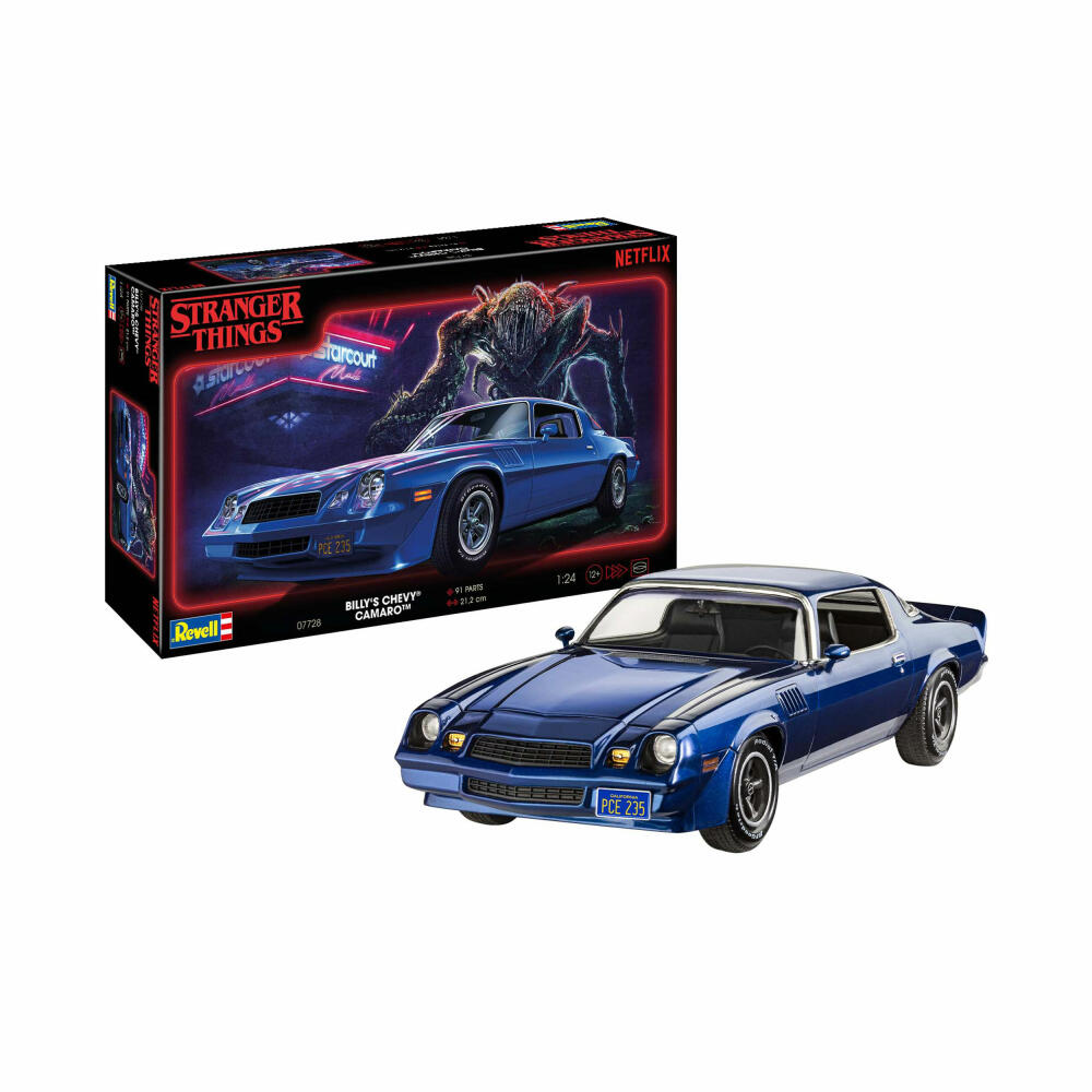 Revell Fahrzeug-Modellbausatz Stranger Things - Billys Chevy Camaro Z/28, Auto, 91 Teile, 1:24, 07728