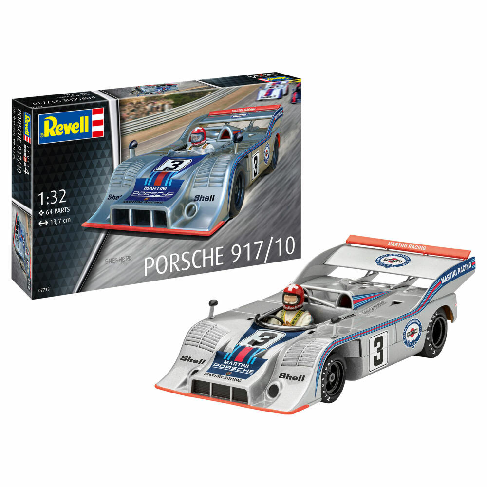Revell Fahrzeug-Modellbausatz Porsche 917/10, Auto, 64 Teile, 1:32, 07738