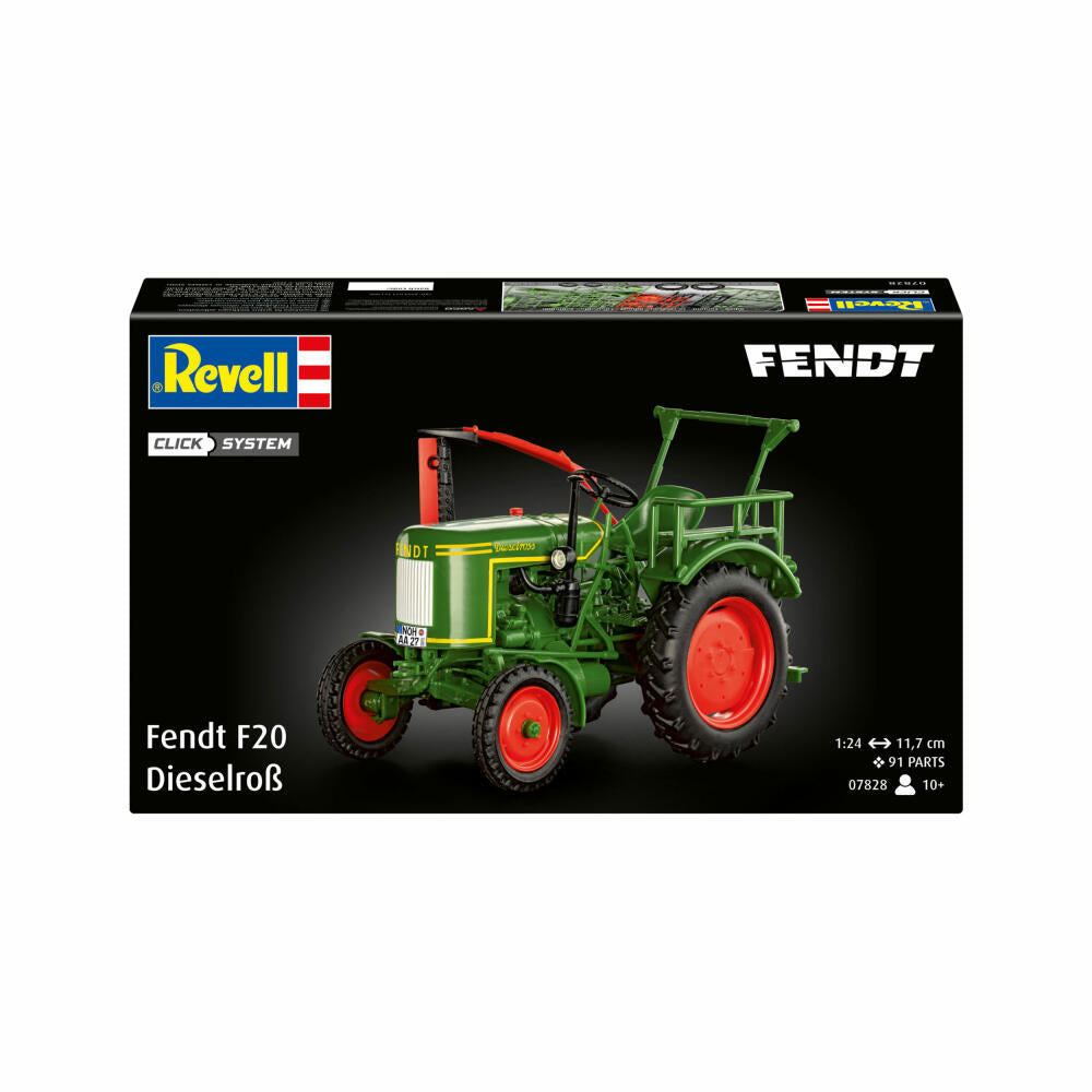 Revell Steckbausatz Fendt F20 Dieselroß Traktor Click System, 91 Teile, 1:24, 07828